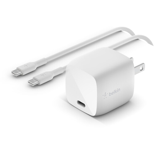 Belkin BOOST CHARGE 30W USB Type-C GaN Wall Charger with USB Type-C Cable (White)