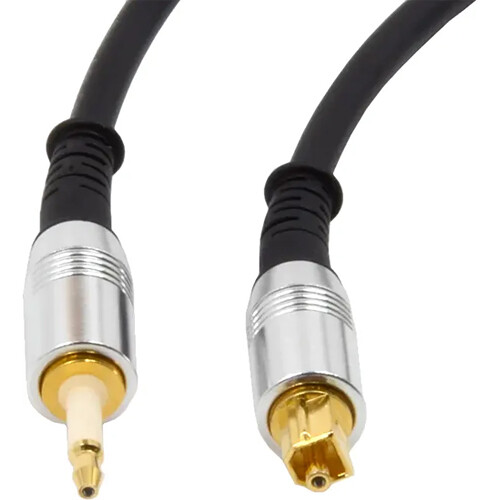 Benchmark TOSLINK to MiniPlug Optical Cable with Metal Connectors for Digital Audio (6')