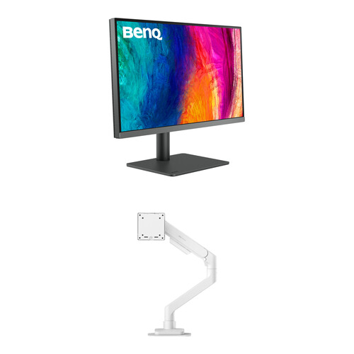 BenQ 27" DesignVue PD2706U 4K Designer Monitor & Ergo Arm Kit (White)