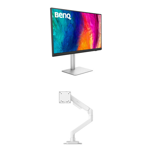 BenQ 31.5" PD3226G 4K 144 Hz Designer Monitor & Ergo Arm Kit (White)
