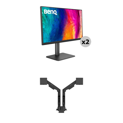 BenQ Dual 27" DesignVue 1440p Monitor & Ergo Arm Kit