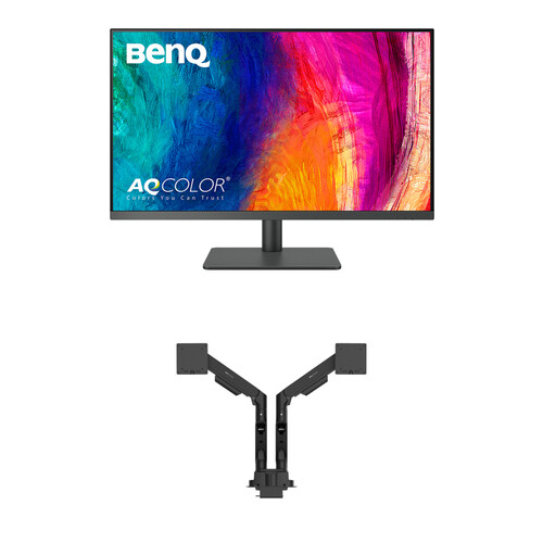 BenQ Dual 31.5" DesignVue PD3205U 4K Designer Monitor & Ergo Arm Kit