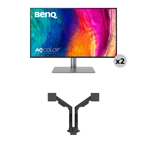 BenQ Dual 31.5" DesignVue PD3225U Monitor & Ergo Arm Kit