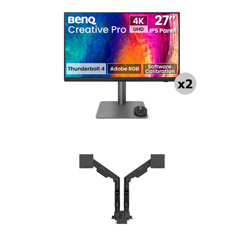 BenQ Dual PD2732U 27" 4K Professional Monitor & Ergo Arm Kit