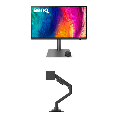 BenQ 27" 4K Professional Monitor and Single Ergo Arm Bundle