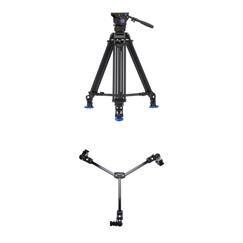 Benro BV4 Pro Dual-Stage Video Tripod Kit with DL-08 Tripod Dolly