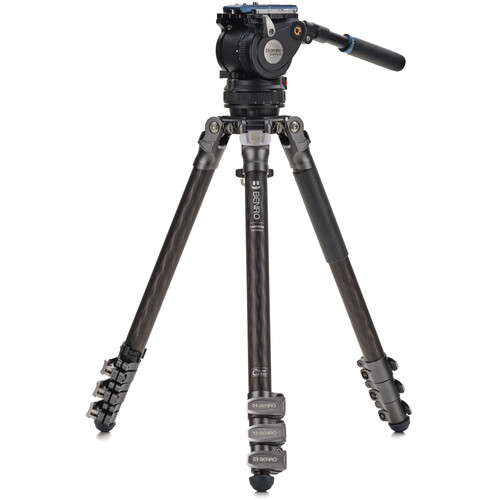 Benro Mammoth Series 3 4-Section Flip-Lock Carbon Fiber Tripod Kit with BV6H PLUS Head