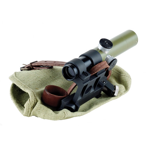 Bering Optics 3.5x20 PU Mosin-Nagant Scope with a Steel Mount (German #1-Style Reticle, Green)