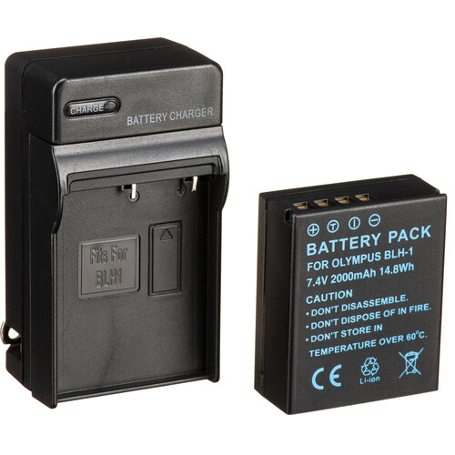 Bescor BLH1 Battery and Charger Kit for Select Olympus Cameras