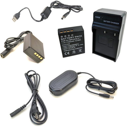Bescor BLH1 Battery, Charger, Coupler, AC Adapter & 5V USB Adapter Kit for Select Olympus Cameras