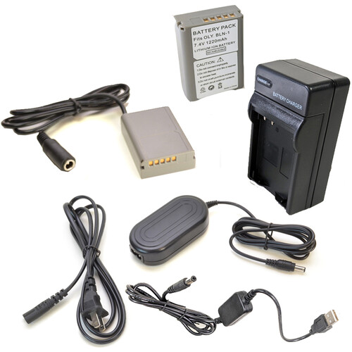 Bescor BLN1 Battery, Charger, Coupler, AC Adapter & 5V USB Adapter Kit for Select Olympus Cameras