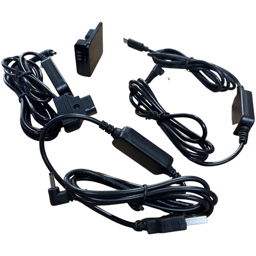 Bescor LP-E10 Dummy Battery with USB Type-C Connector, D-Tap Adapter, and USB Type-A Converter Kit