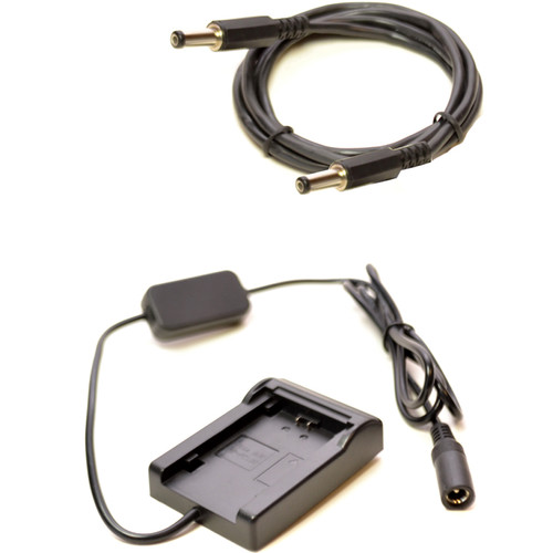 Bescor LP-E6 Battery Plate Kit with 12V 2.1mm Barrel Power Cable