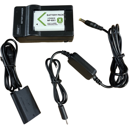 Bescor NP-BX1 Charger and Battery with USB-C Dummy Battery Kit