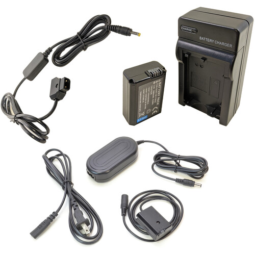 Bescor NPFW50 Coupler, Battery, Charger, AC Adapter & D-Tap Adapter Kit for Select Sony Cameras