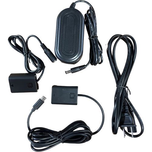 Bescor NP-FW50 USB-C Dummy Battery, DC Coupler, and AC Adapter Combo Kit