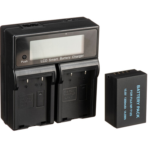 Bescor NPT125 Battery and Dual Bay Auto Charger Kit for Select FUJIFILM Cameras
