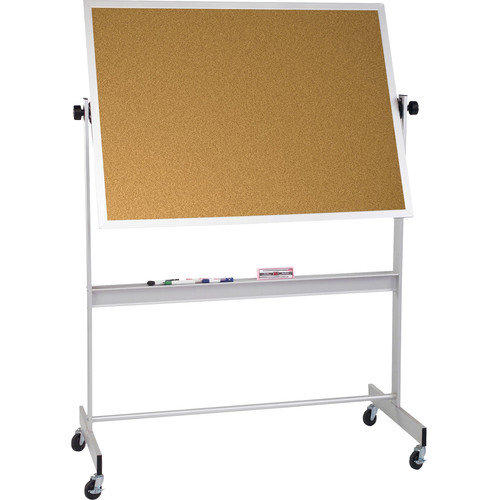 Best Rite Deluxe Mobile Reversible Board (Porcelain Steel / Natural Cork, 4 x 5')