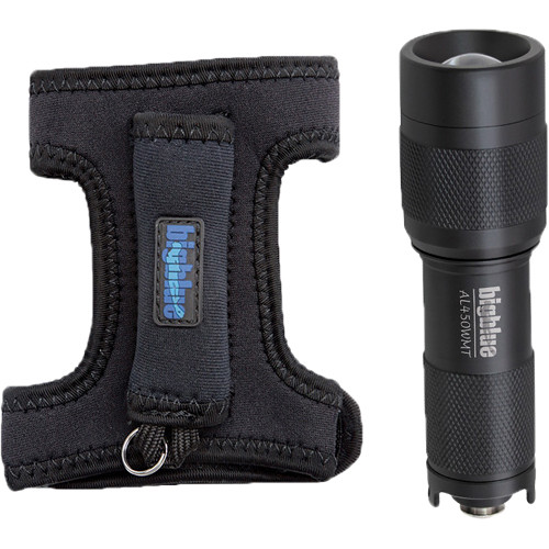 Bigblue AL450WMT Mini LED Dive Light with Wide Beam and Goodman Glove (Black)