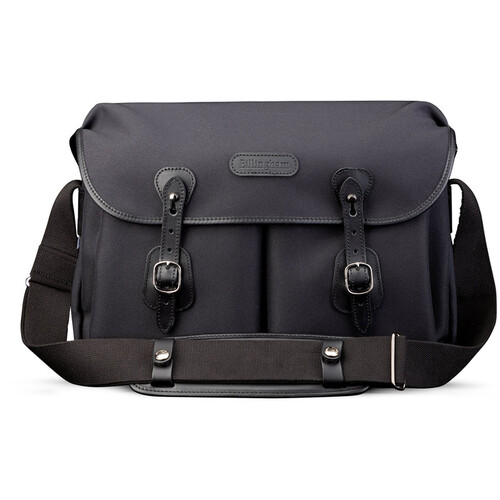 Billingham Icon Messenger Bag (Black FibreNyte with Black Leather Trim, 12L)
