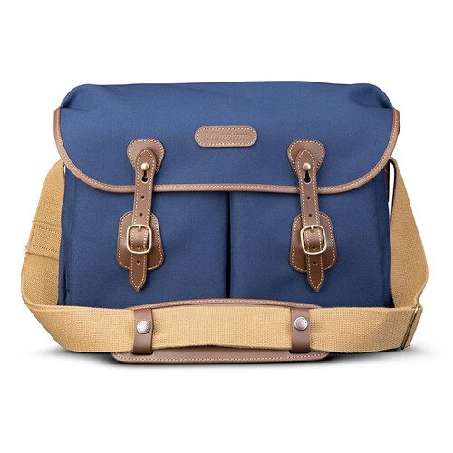Billingham Icon Messenger Bag (Navy FibreNyte with Chocolate Leather Trim, 12L)