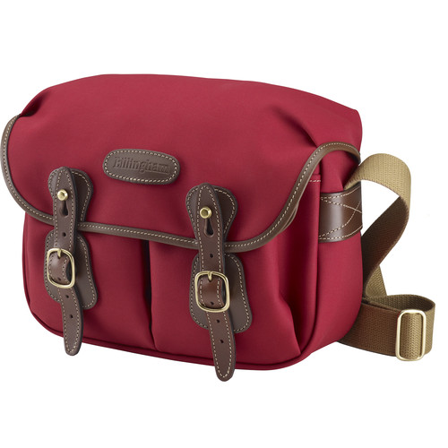 Billingham Hadley Shoulder Bag (Burgundy with Chocolate Leather Trim, Small)