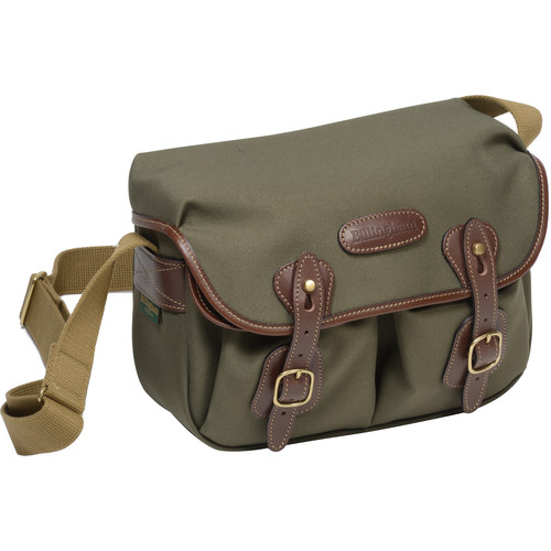 Billingham Hadley Shoulder Bag (Sage with Chocolate Leather Trim, Small)