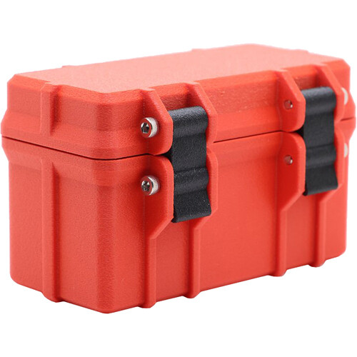 Bioluminous Quad Battery Box for Canon LP-E6 (Red with Black Clips)