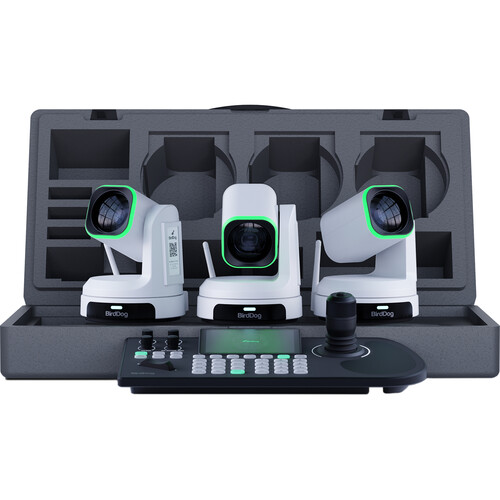 BirdDog 3 x X1 Ultra PTZ Cameras & KBD PTZ Controller Bundle (White)