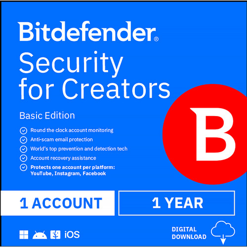 Bitdefender Security for Creators (Download, 1 User, 1 Year)