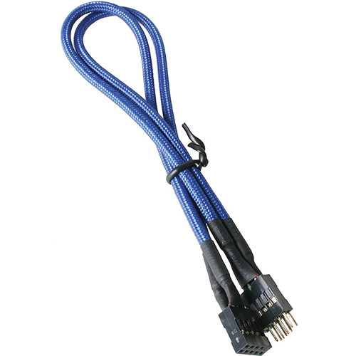 BitFenix Alchemy Internal USB Extension Cable (11.8", Blue Sleeve/Black Connectors)