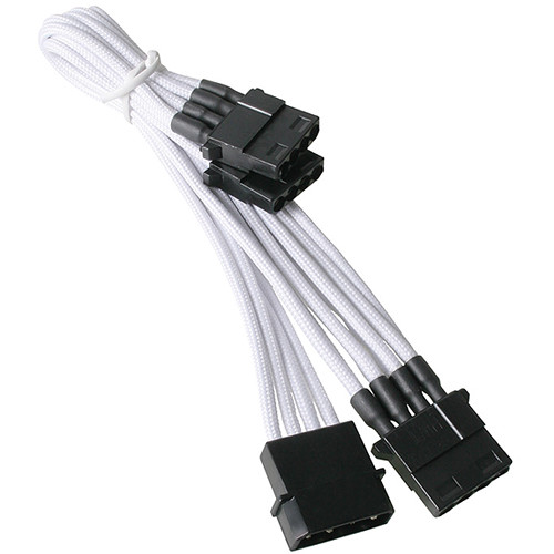 BitFenix Alchemy Molex to Molex Extension Cable (23.6", White Sleeve/Black Connectors)