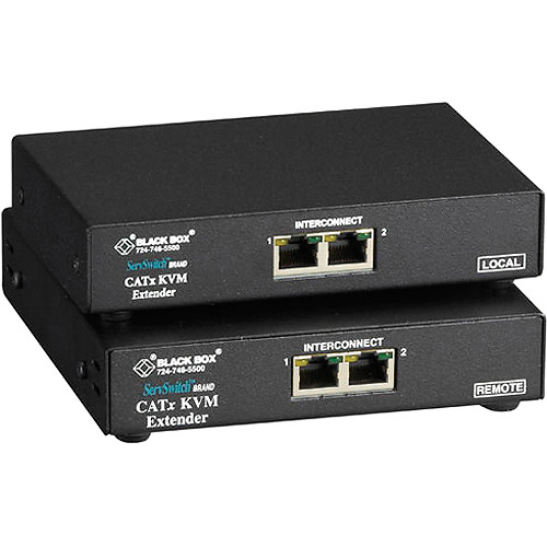 Black Box ACU2201A-R2 ServSwitch KVM (Dual-VGA/PS/2) over 2 CATx Single-Access Extender Kit