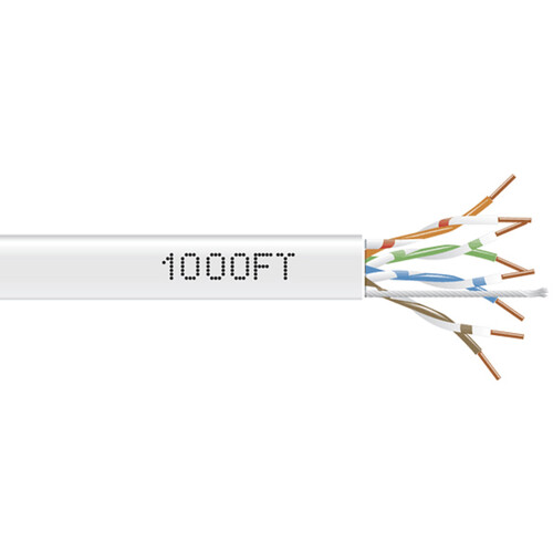 Black Box GigaBase Cat5e 350 MHz Solid Bulk Ethernet Cable (1000', White)