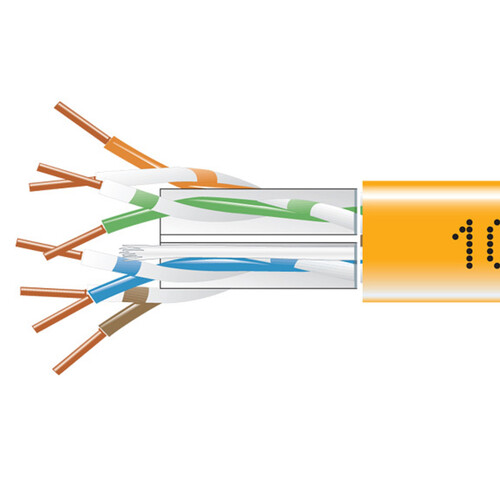 Black Box GigaTrue Cat6 550MHz Solid Ethernet Bulk Cable - CMP Plenum (1000', Orange)