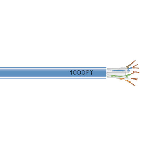 Black Box GigaTrue Cat6 550 MHz Solid Ethernet Bulk CMR PVC UTP Cable (1000', Blue)