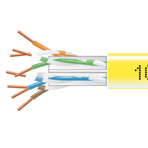 Black Box GigaTrue Cat6 550MHz Solid Ethernet Bulk Cable - CMP Plenum (1000', Yellow)