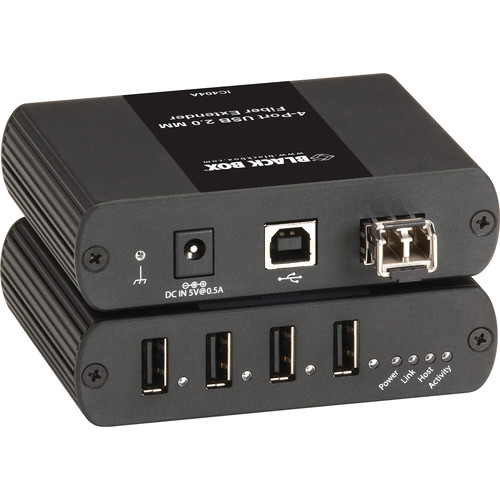 Black Box 4-Port Multimode Fiber Optic USB 2.0/1.1 Extender Kit