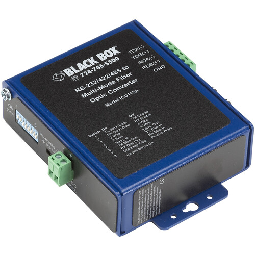 Black Box Async RS232/422/485 Fiber Extender - Terminal Block to Multimode ST
