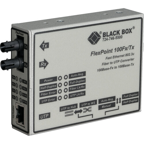 Black Box LMC213A-MMST-R2 FlexPoint Fast Ethernet Media Converter