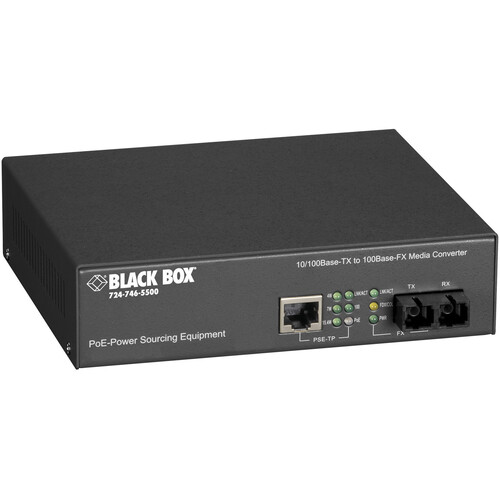 Black Box LPM600A Fast Ethernet PoE Media Converter