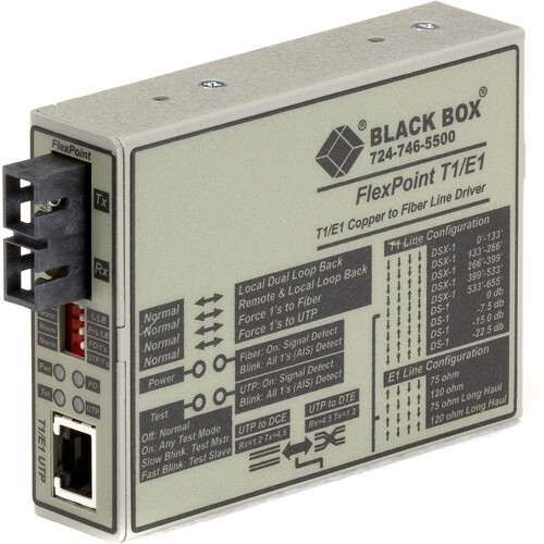 Black Box MT663A-SSC FlexPoint Managed T1/E1 Media Converter