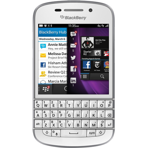 BlackBerry Q10 SQN100-1 16GB Smartphone Q10-WHITE B&H Photo Video