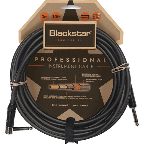 Blackstar Professional 1/4" Straight to Angled Instrument Cable (10')