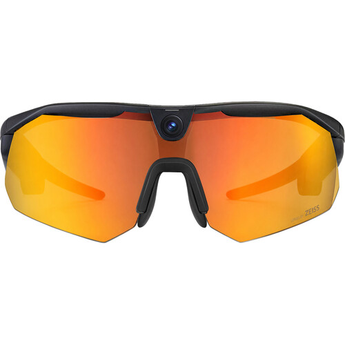 BleeqUp Ranger AI Sports Camera Glasses (Black Frame, Orange ZEISS Lens)