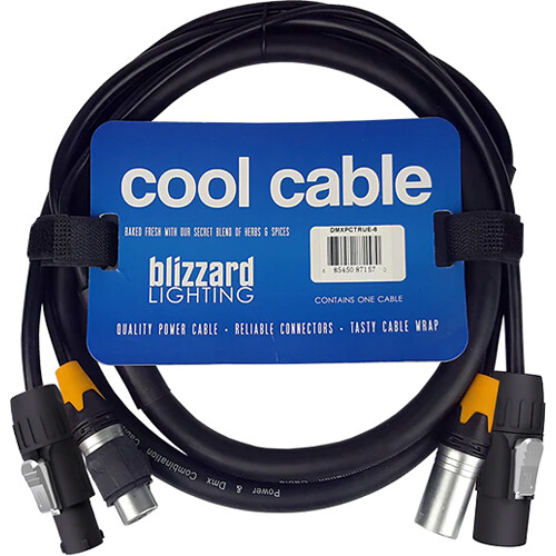 Blizzard Cool Cable powerCON TRUE1 & DMX 3-Pin Combo Cable (3')