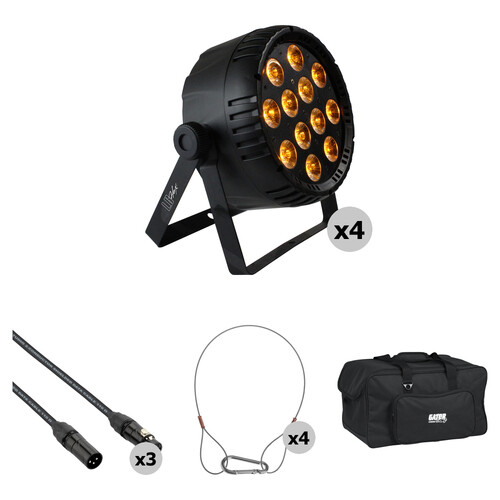 Blizzard LB-Par Hex RGBAW+UV LED Light Kit with DMX Cables, Safety Cables, and Bag