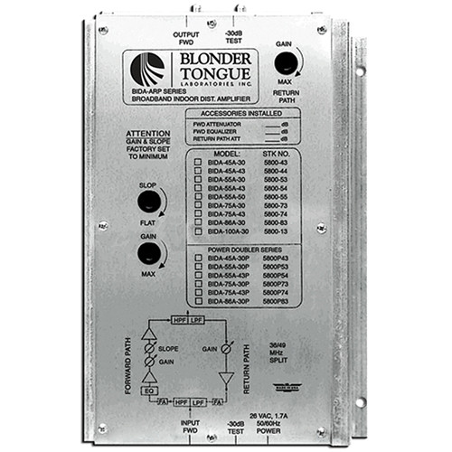 Blonder Tongue BIDA 550-50 Broadband Indoor Distribution Amplifier (50dB, 47-550 MHz)