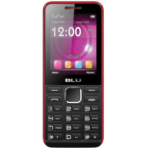 BLU Tank II T193 Feature Phone (Unlocked, Black/Red)