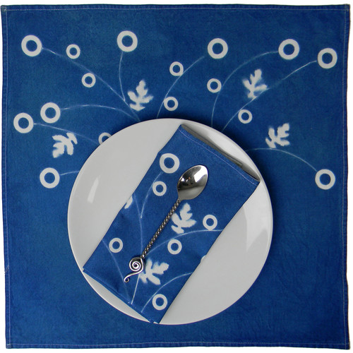 Cyanotype Store Cyanotype Table Napkins (Set of 4, 20 x 20", White)